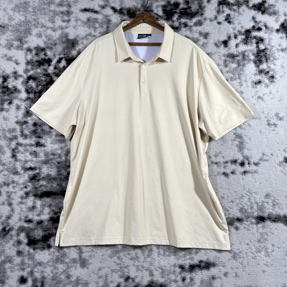 Sunday Swagger Polo Shirt Mens Size 2XL‎ Pale Yellow Golf Preppy Performance